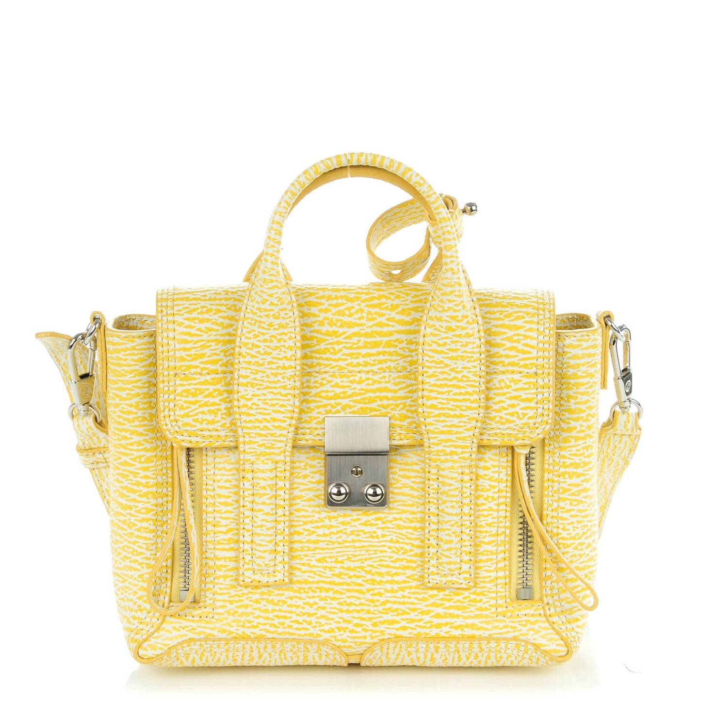3.1 Textured Calfskin Mini Pashli Satchel Mimosa Ivory