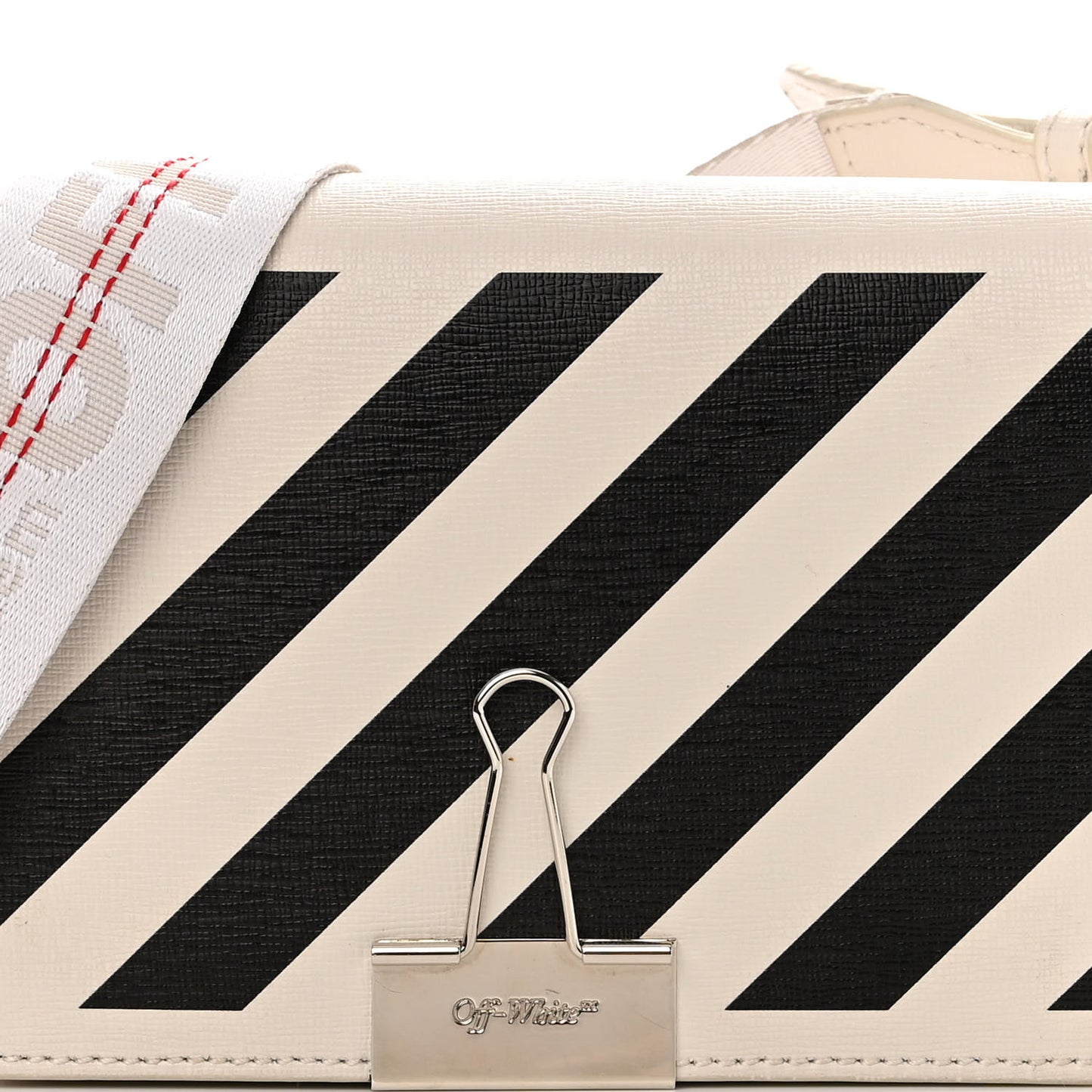 Calfskin Diag Flap Bag White Black