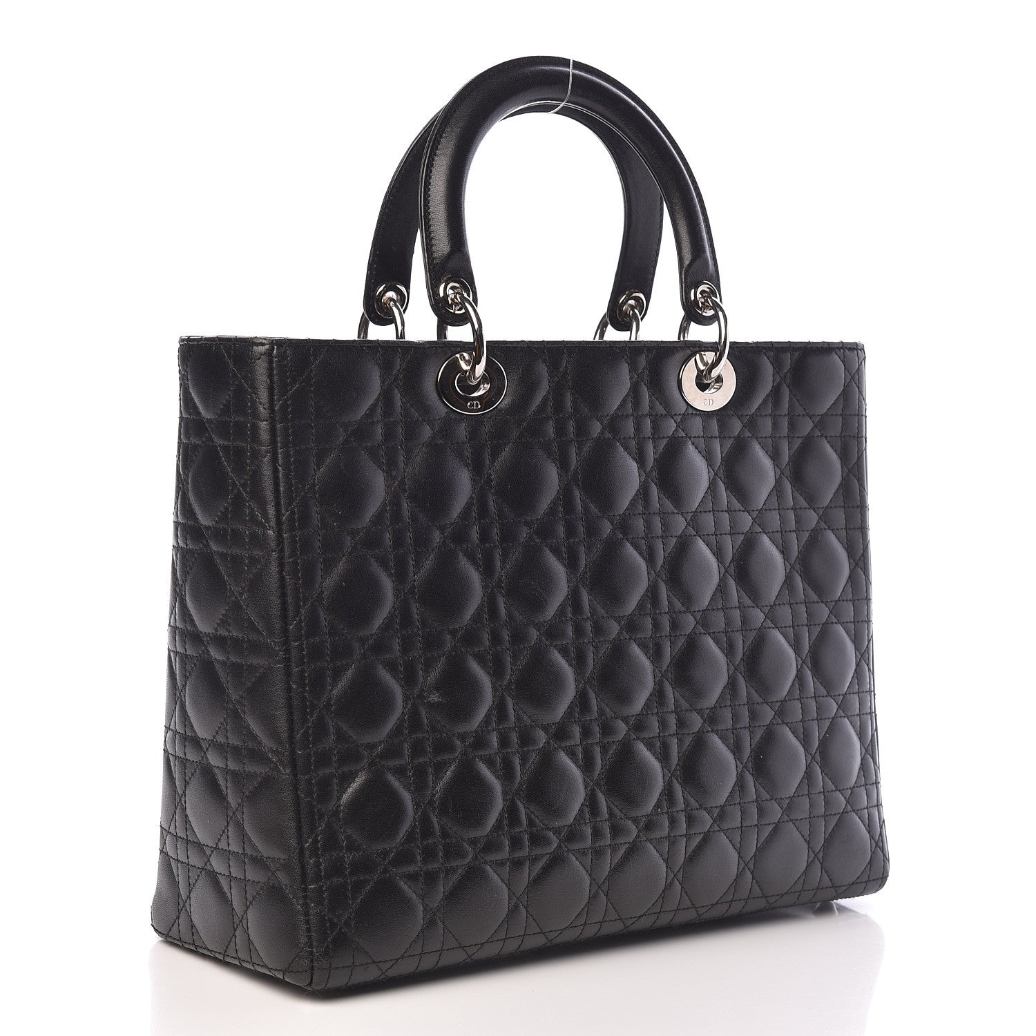 Christian Dior Lambskin Cannage Large Lady Dior Black 3 of 13