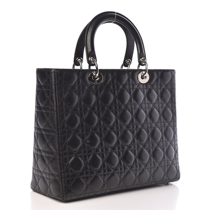Christian Dior Lambskin Cannage Large Lady Dior Black 3 of 13
