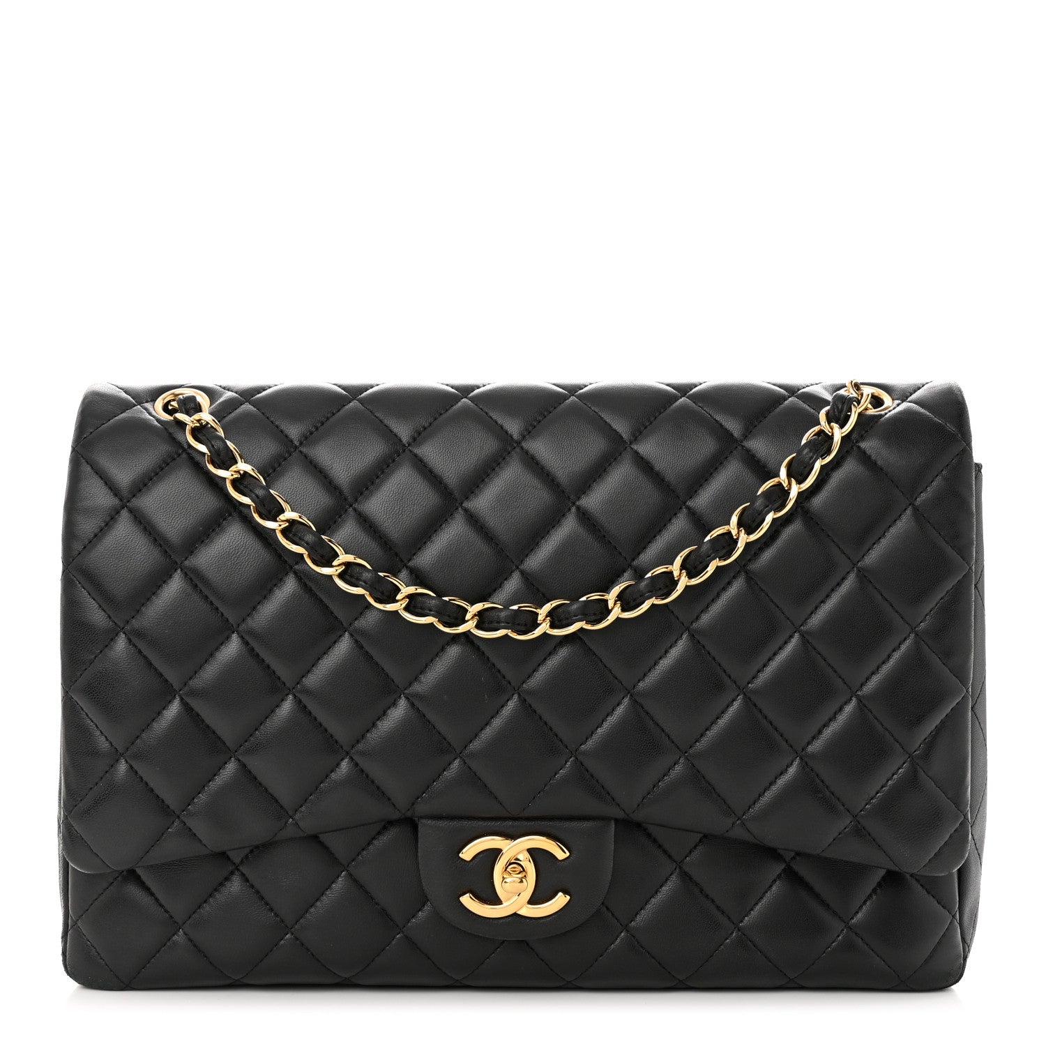 Chanel Lambskin Quilted Maxi Double Flap Black 1 of 14