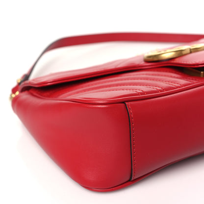 Gucci Calfskin Matelasse Small GG Marmont Shoulder Bag Hibiscus Red 8 of 10