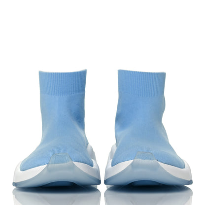 Balenciaga Technical 3D Recycled Knit Bi-Color Womens Speed 2.0 Transparent Sole Sneakers 37 Blue White Transparent Blue 2 of 8