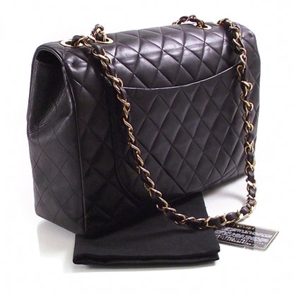 Chanel Vintage Leather Jumbo Classic Flap Black 4 of 13