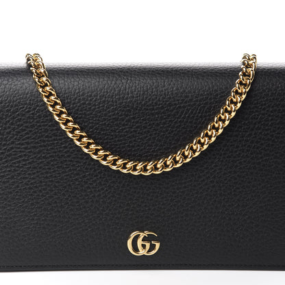 Gucci Calfskin Mini GG Marmont Chain Wallet Black 9 of 10