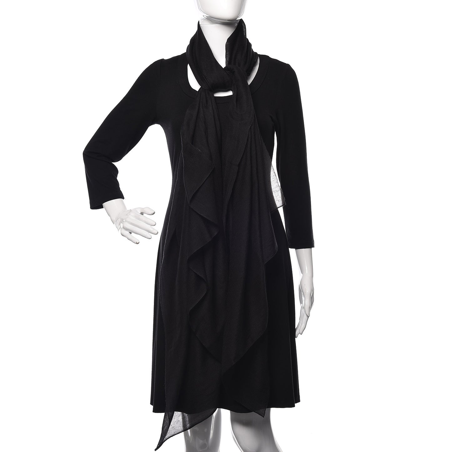 Cashmere Silk Plume Unie Stole Black