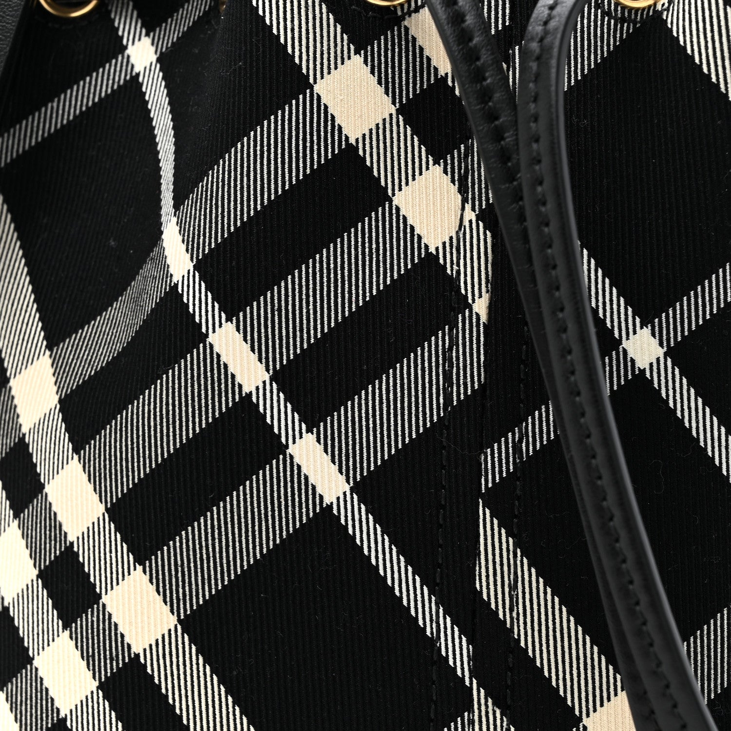 Burberry Check Mini Bucket Bag Black Calico 8 of 10