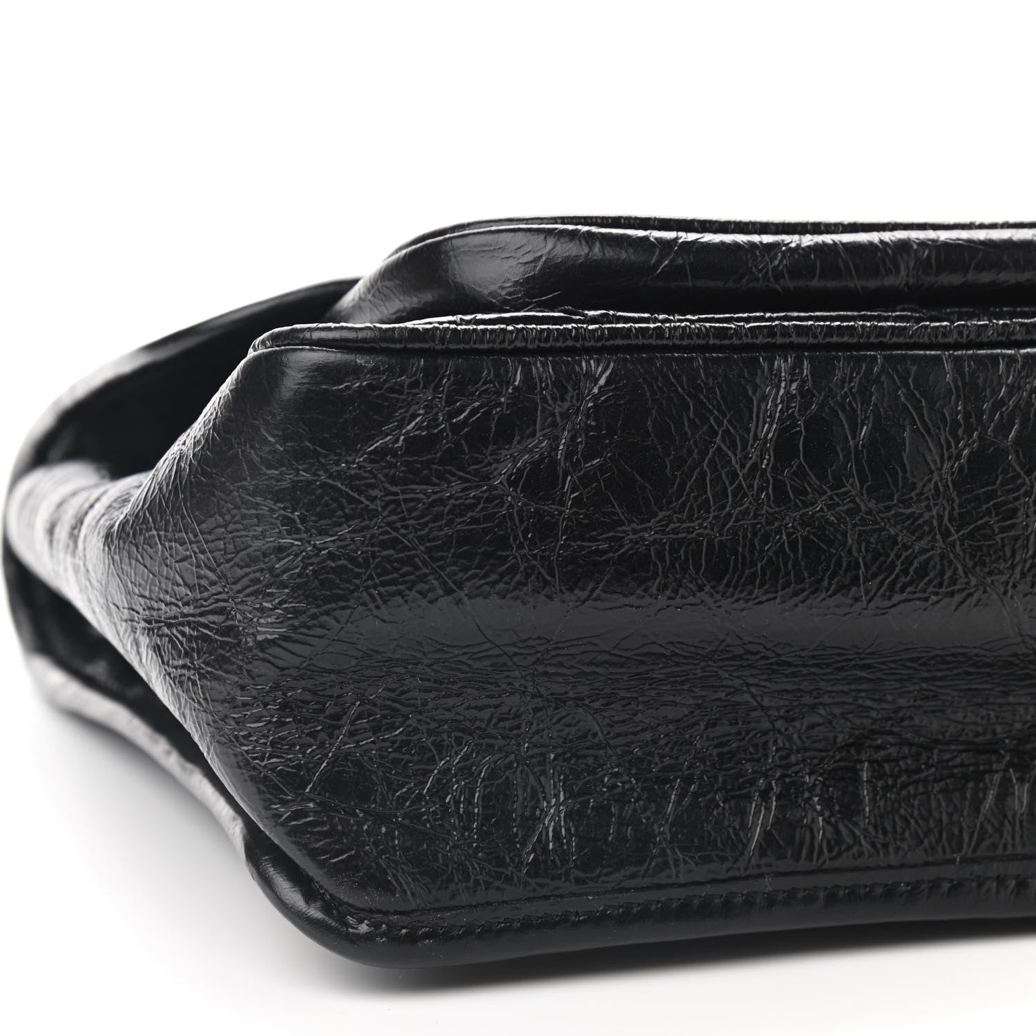 Saint Laurent Crinkled Calfskin Matelasse Monogram Medium Niki Chain Satchel Black 8 of 9