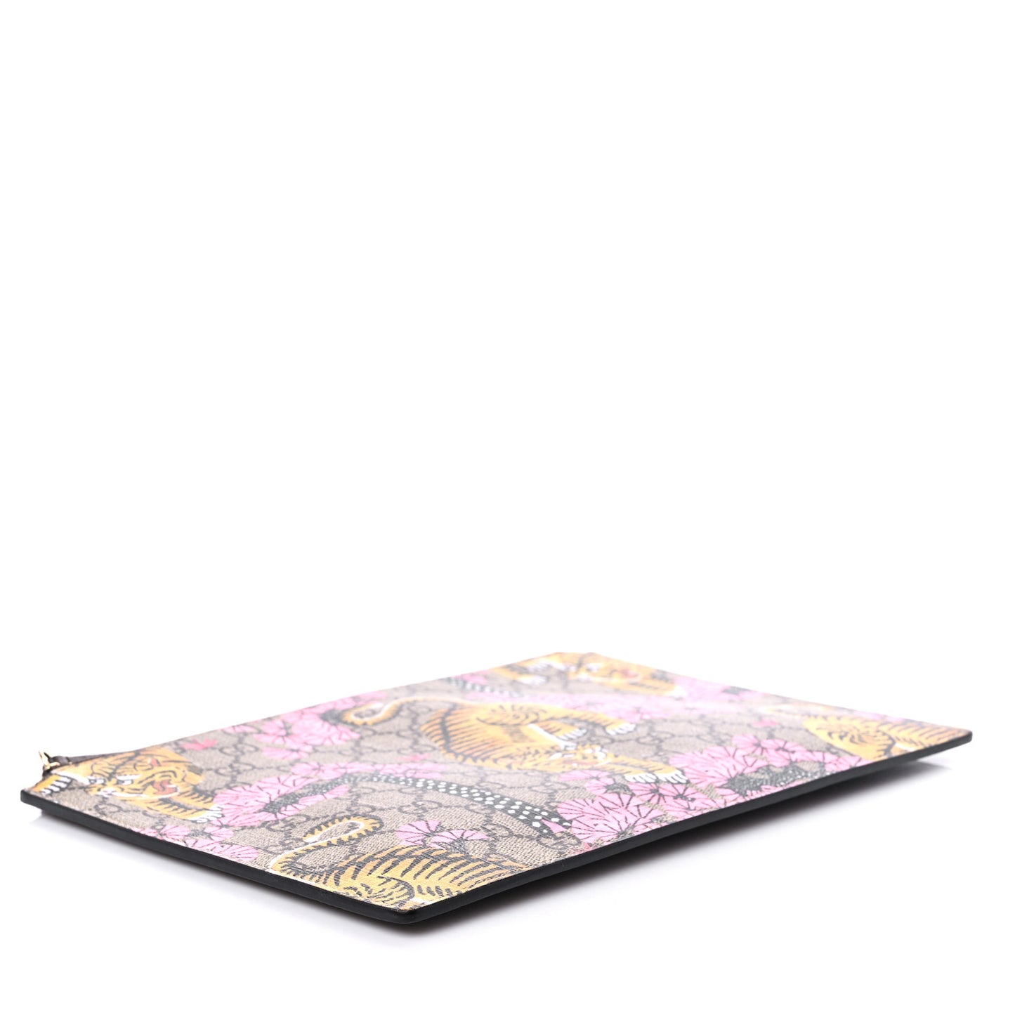 GG Supreme Monogram Bengal Zip Pouch Beige New Acero Crop Pink