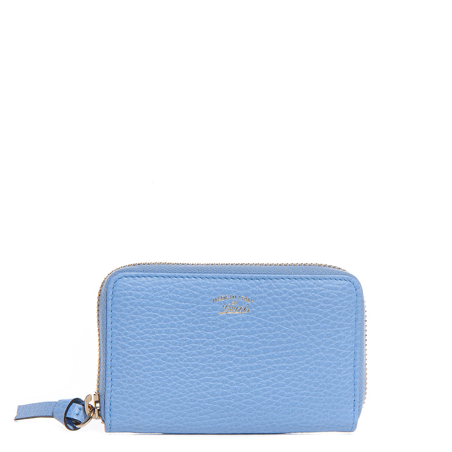Dollar Calfskin Swing Zip Around Card Case Mineral Blue