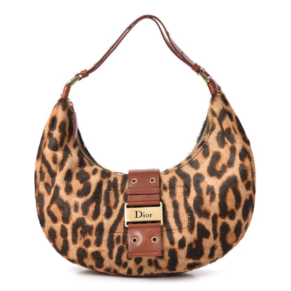 Christian Dior Pony Hair Leopard Print Street Chic Hobo 1 of 10