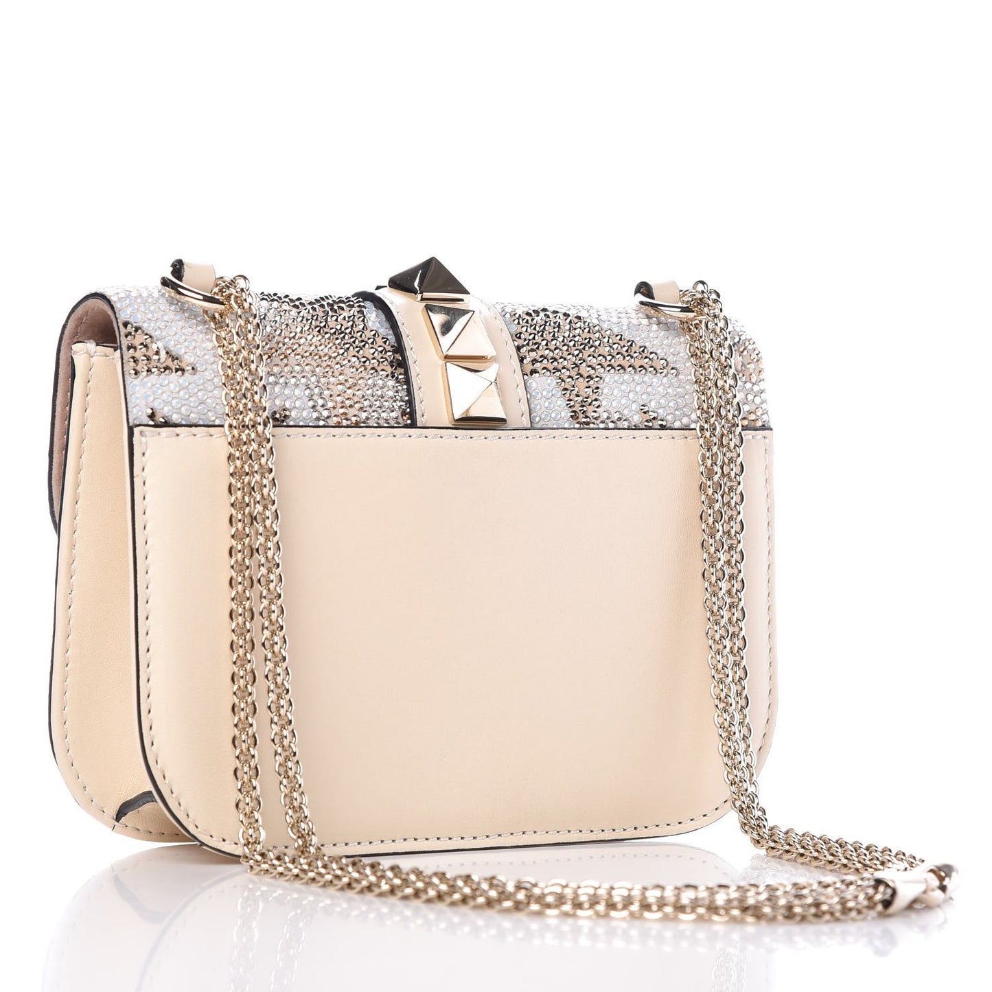 Nappa Crystal Star Small Glam Lock Rockstud Flap Multicolor