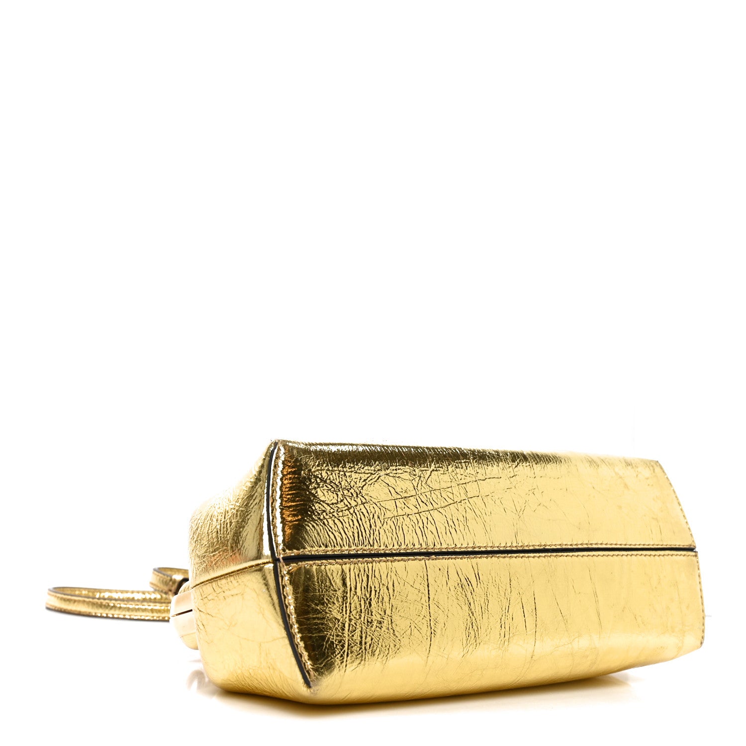 【おたろ】FENDI フェンディ　クラッチバッグ　ハンドバッグ　ゴールド Fendi Rock Millenium Small Fendi First Gold 1885298 – FASHIONPHILE