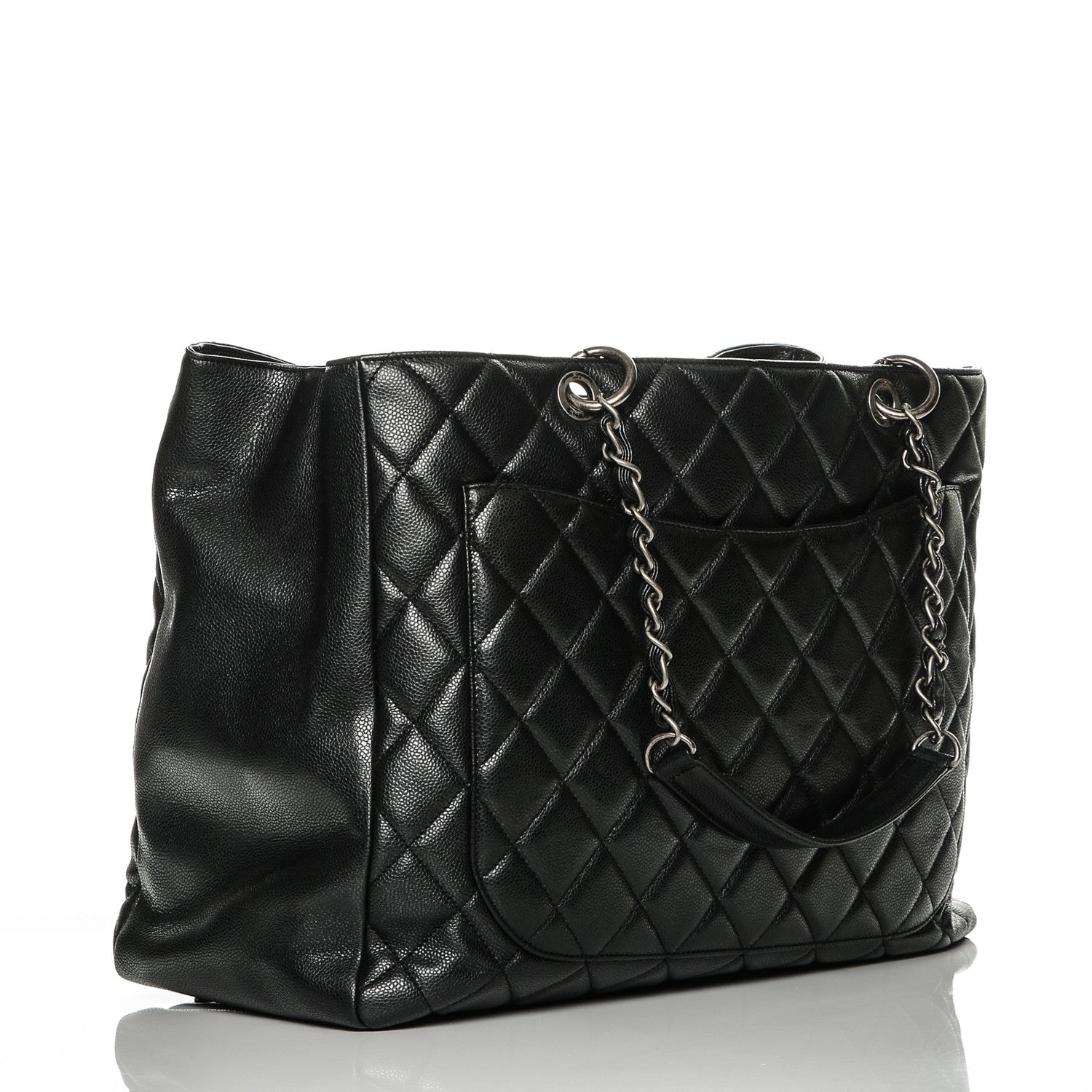 Chanel Caviar Quilted XXL Grand Shopping Tote GST Dark Grey 3 of 7