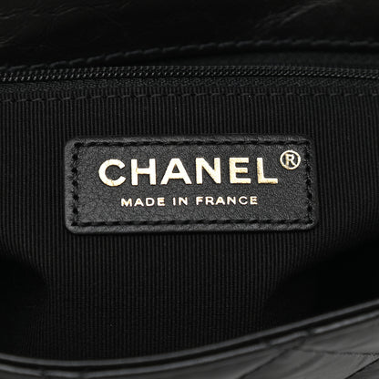 Chanel Aged Calfskin Tweed Quilted City School Flap Black 6 of 9