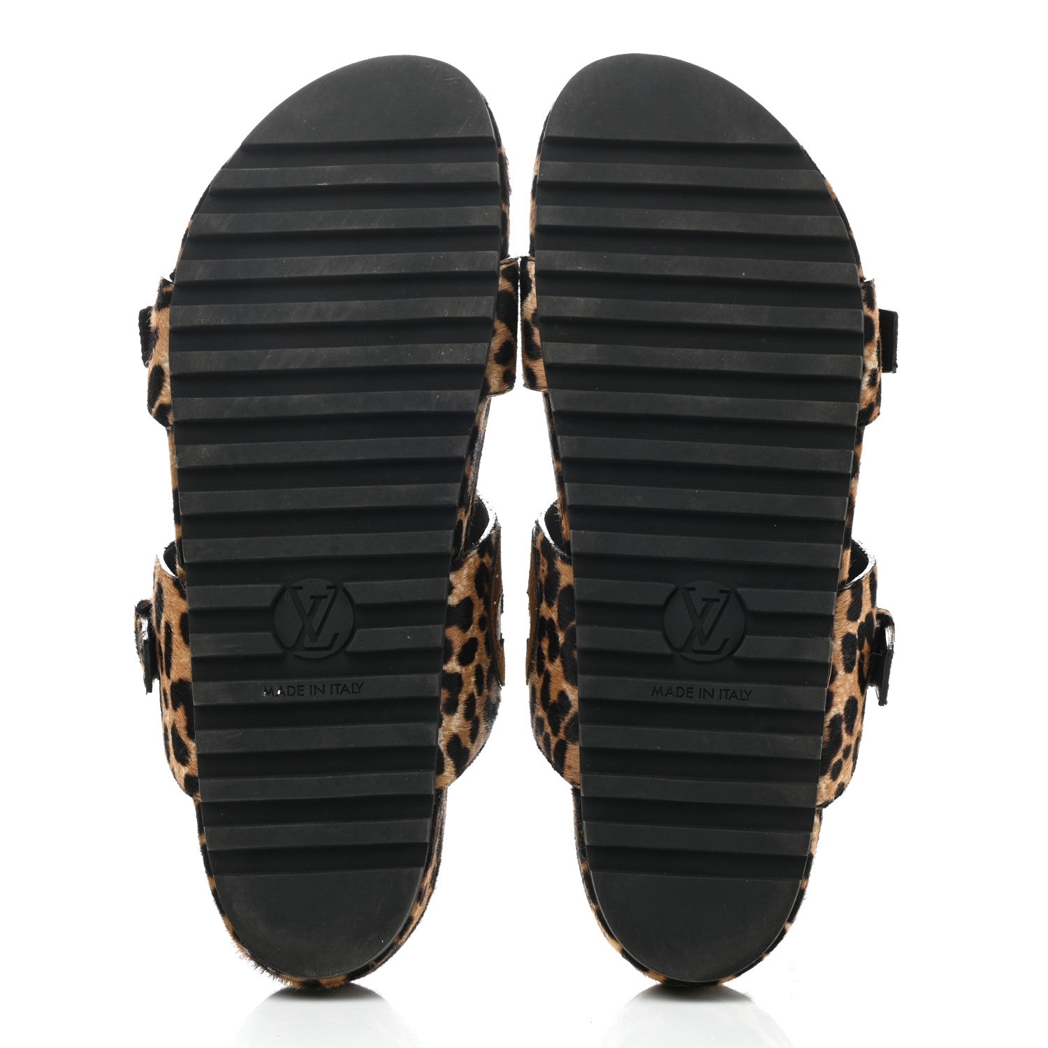 Louis Vuitton Calfskin Pony Hair Leopard Bom Dia Mule Sandals 41 Cognac Brown 5 of 8