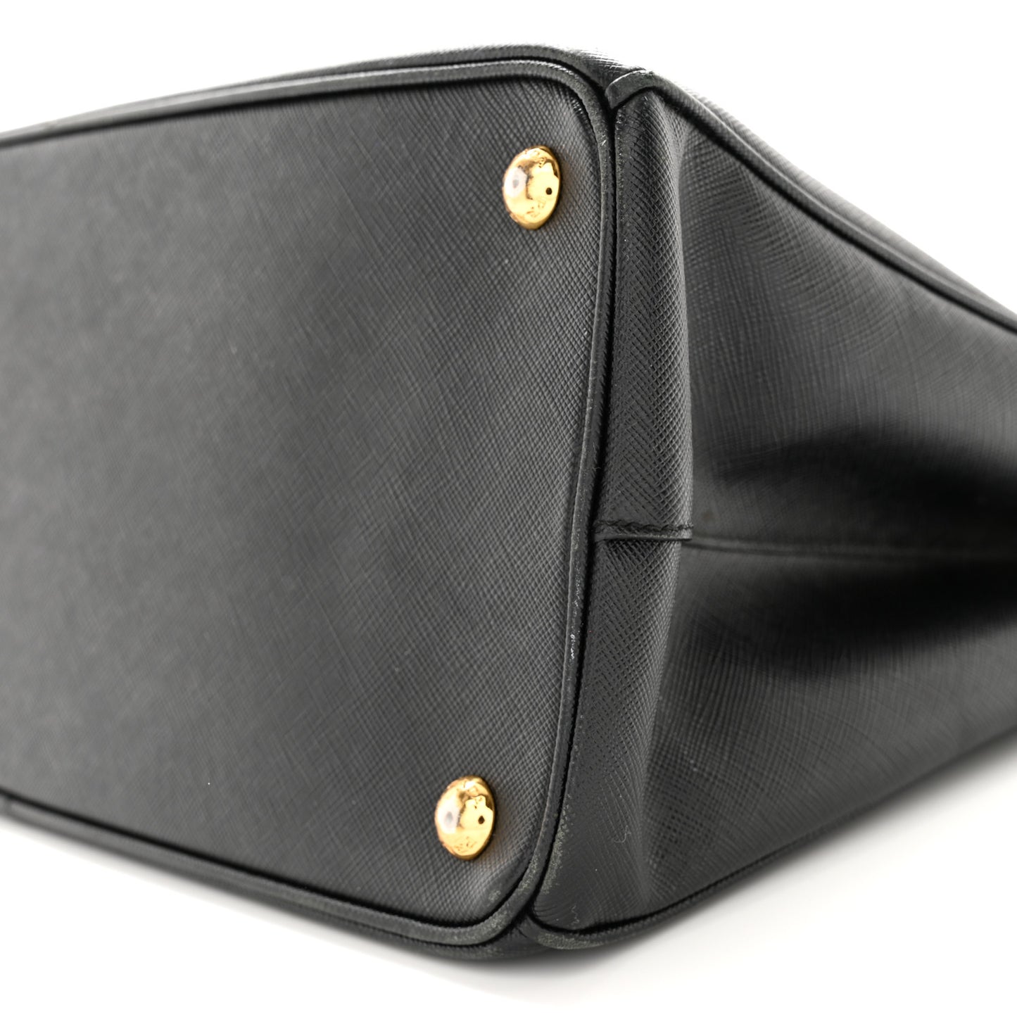 Saffiano Lux Medium Double Zip Tote Black
