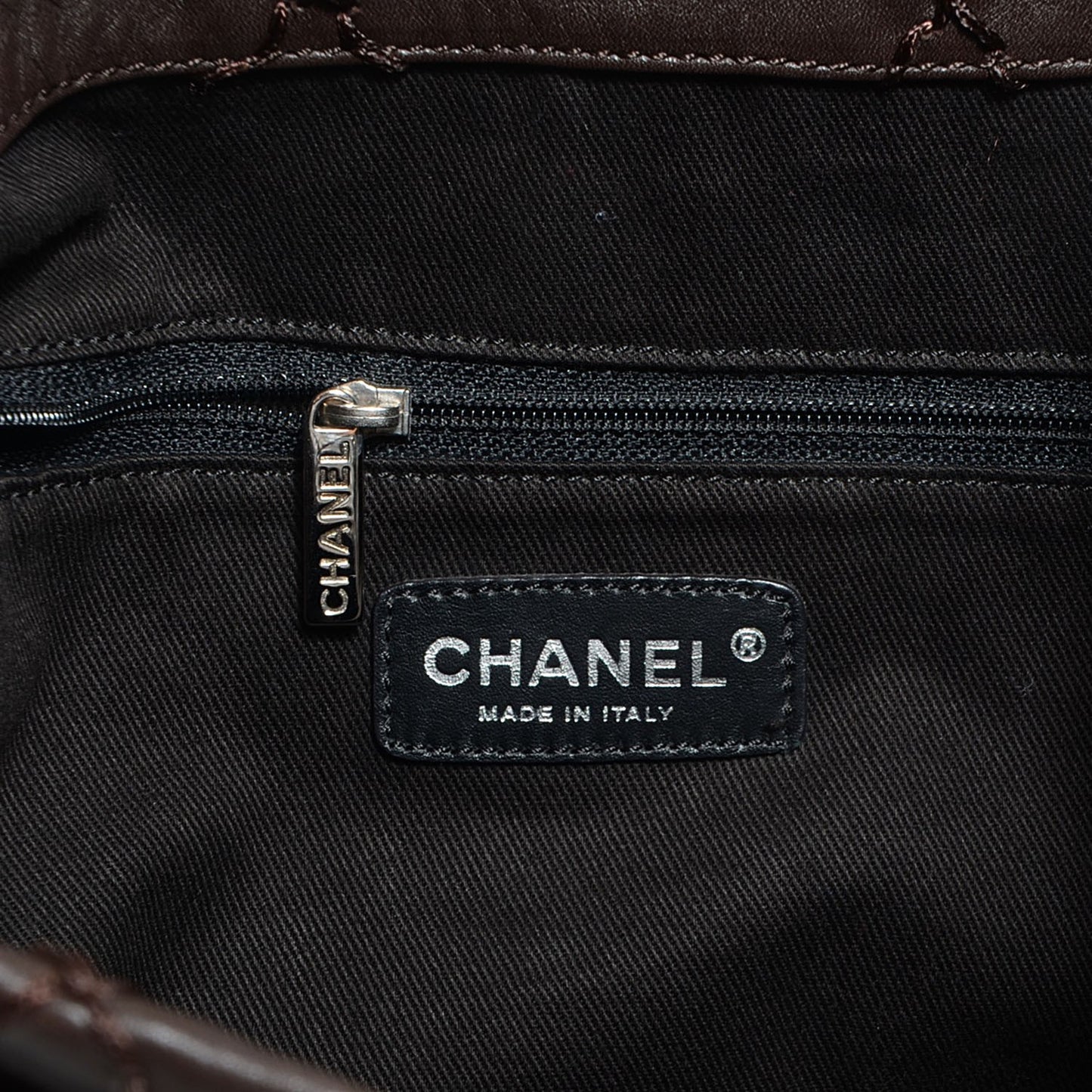 Calfskin Expandable Tote Dark Brown