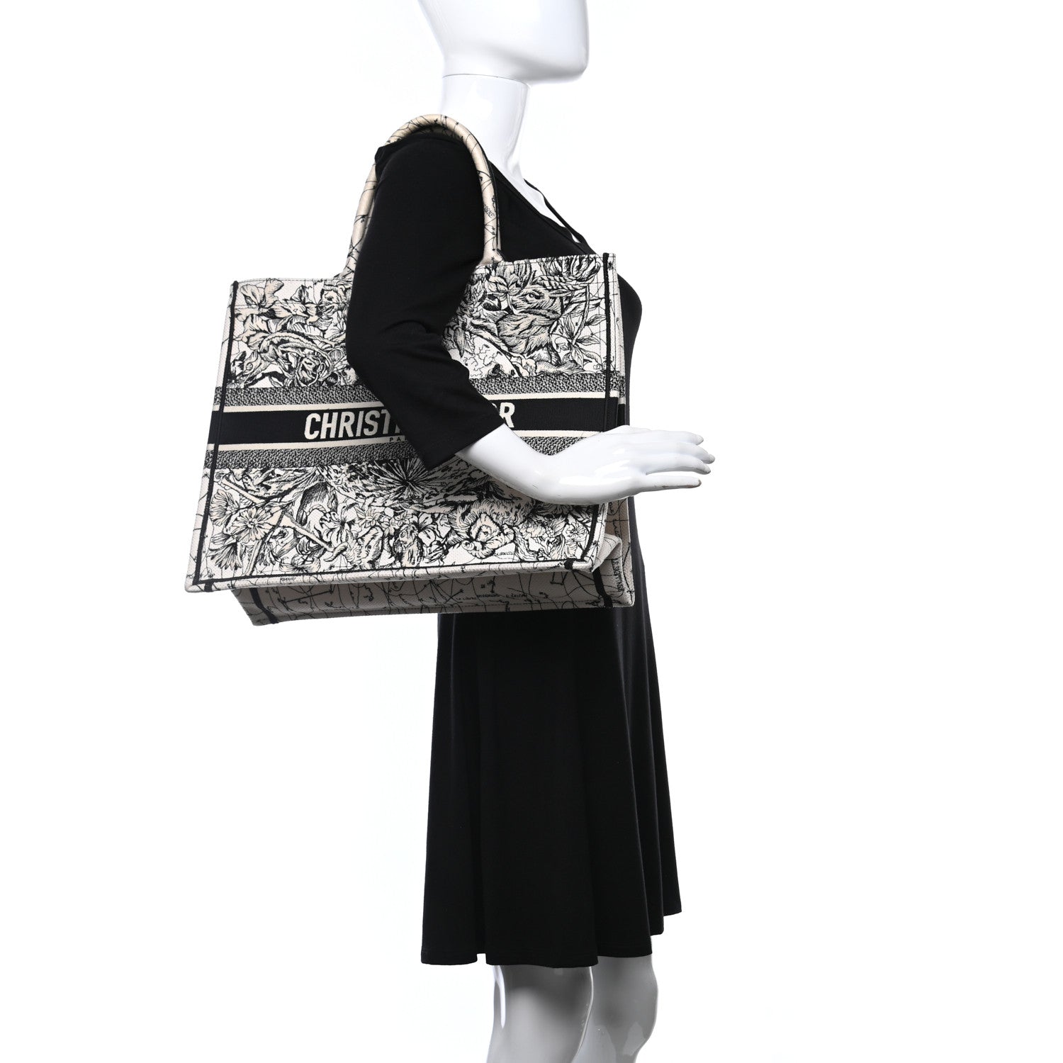 Christian Dior Canvas Embroidered Zodiac Book Tote Latte Multicolor 2 of 10