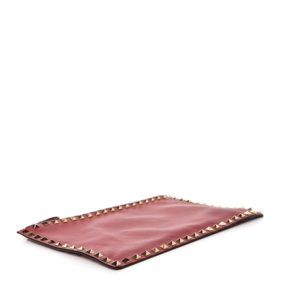 Valentino Garavani Vitello Large Rockstud Zip Pouch Red 4 of 11