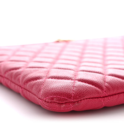 Chanel Caviar Quilted Medium Boy Cosmetic Case Dark Pink 8 of 12