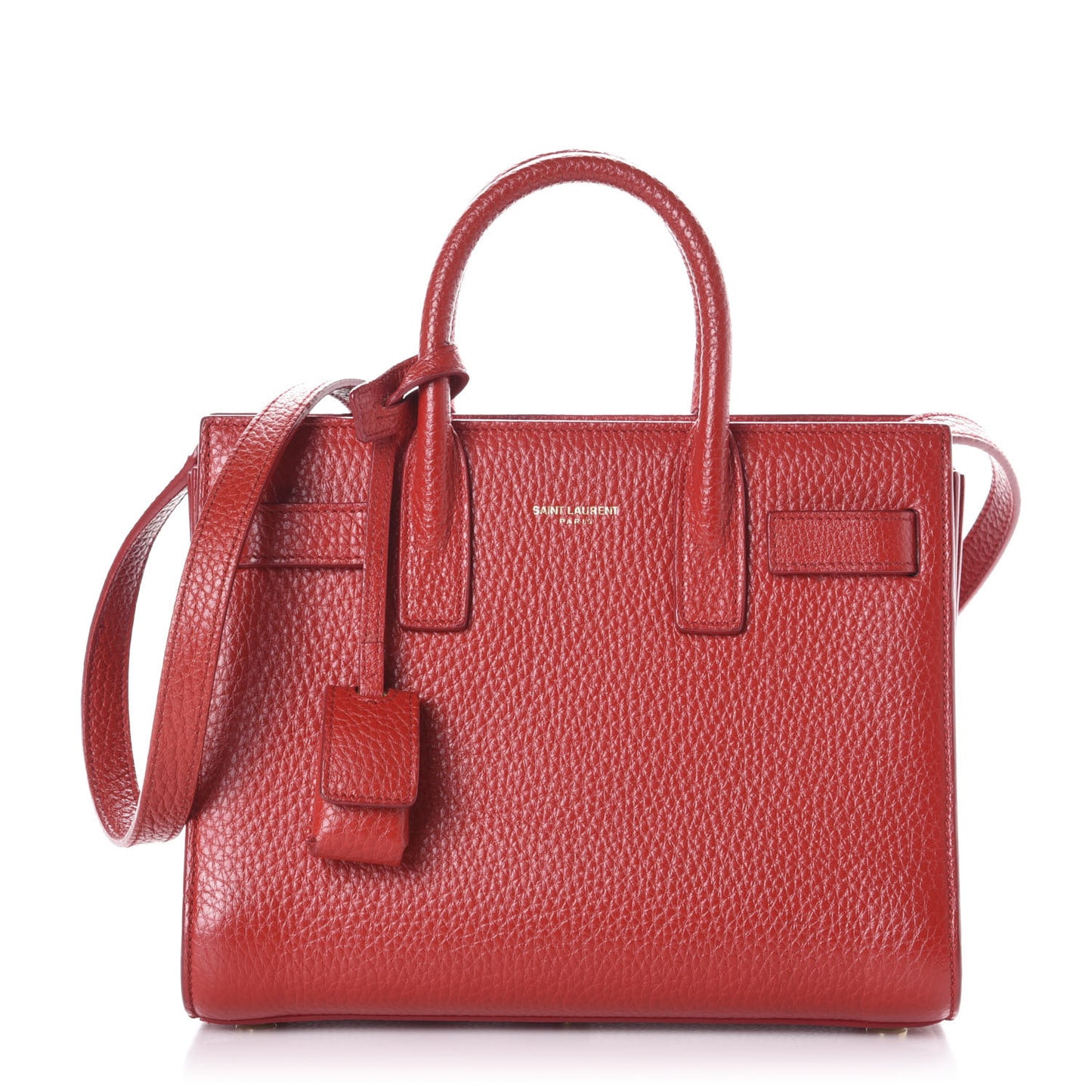 Grained Calfskin Nano Sac De Jour Lipstick Red
