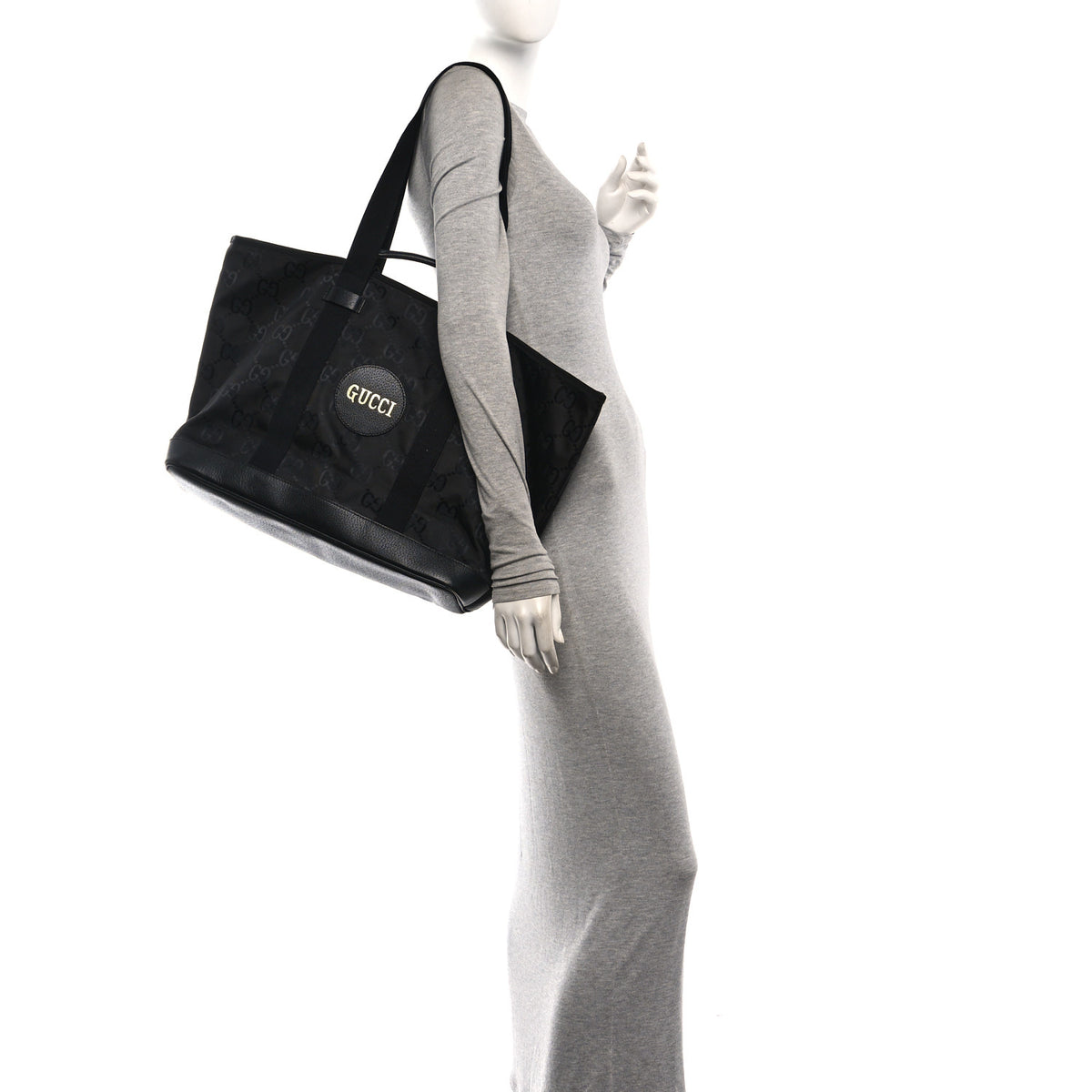 Gucci Econyl Nylon Monogram Medium Off The Grid Tote Bag Black 2 of 10