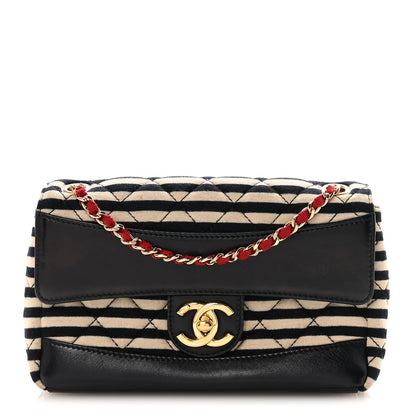 Chanel Jersey Quilted Small Coco Sailor Flap Black White 1 of 11