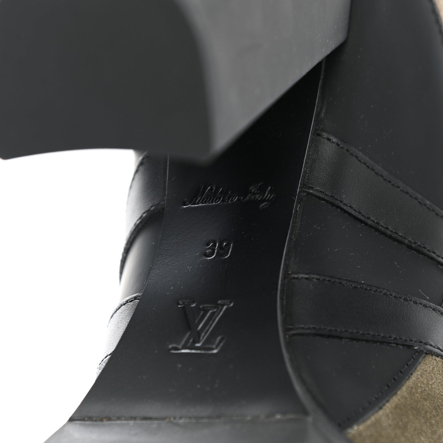 Suede Calfskin Monogram Star Trail Ankle Boots 39 Khaki
