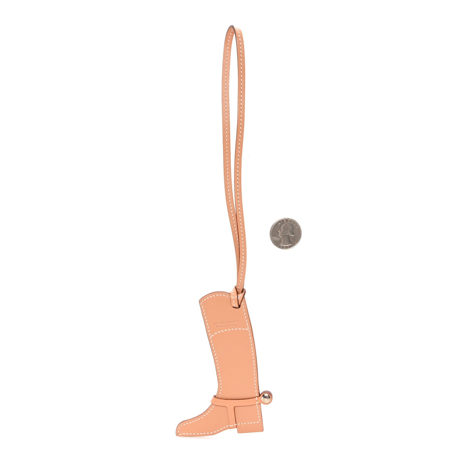 Hermes Butler Swift Paddock Botte Boot Bag Charm Natural Capucine 2 of 3