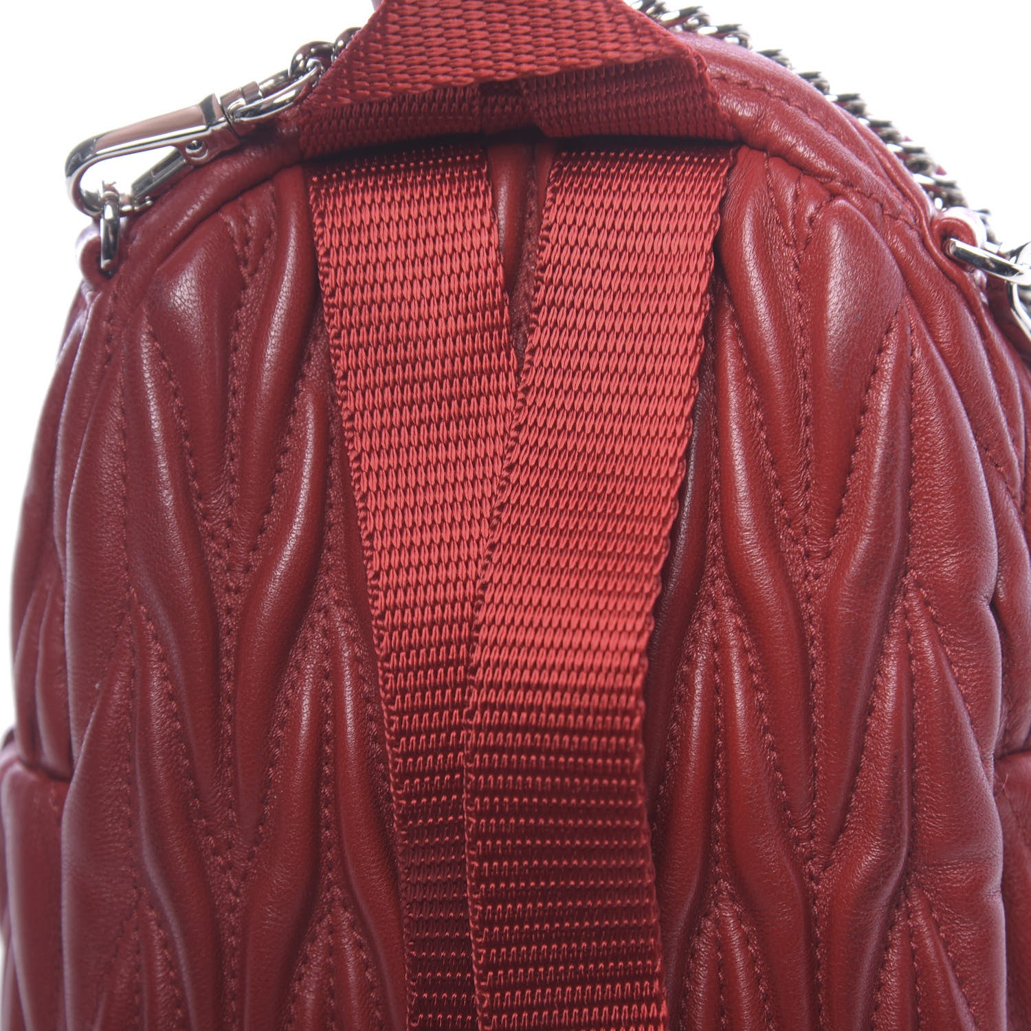 Miu Miu Nappa Matelasse Lux Mini Backpack Rosso 11 of 15