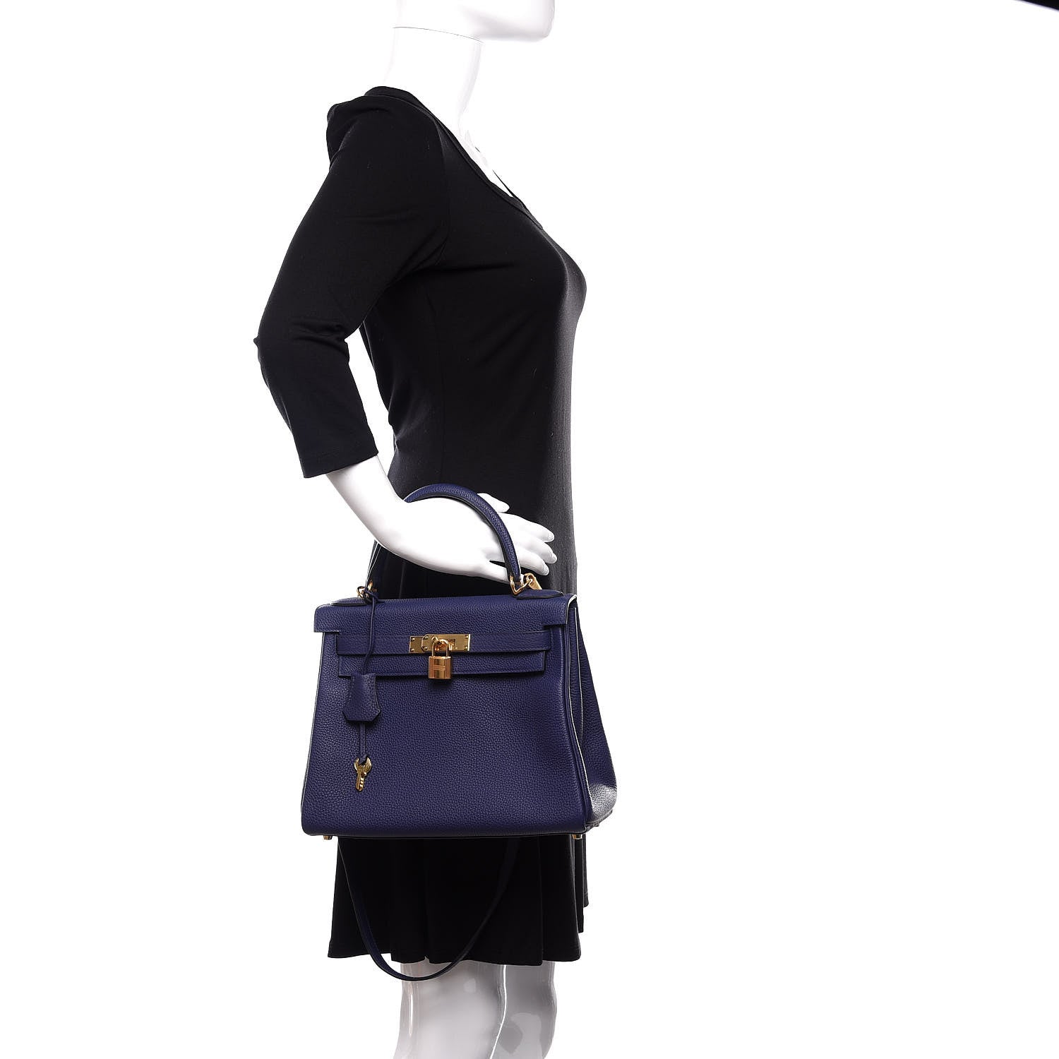 Hermes Togo Kelly Retourne 28 Bleu Encre 2 of 16