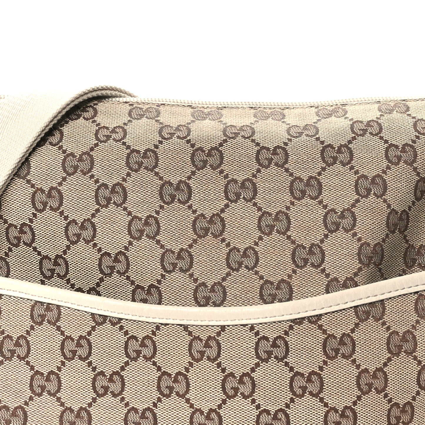 Monogram Calfskin Perforated Medium Flat Messenger Bag Off White