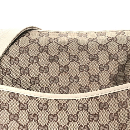 Gucci Monogram Calfskin Perforated Medium Flat Messenger Bag Off White 8 of 14