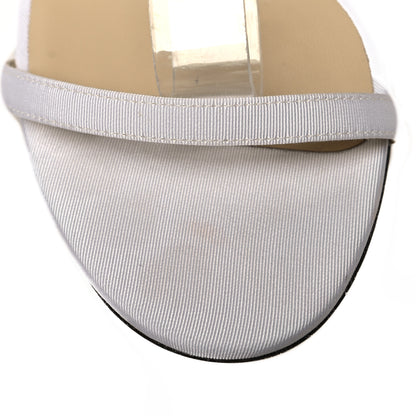 Jimmy Choo Grosgrain Asymmetric Mesh Fascinator Aveline 100 Bow Sandals 41 Latte 8 of 9