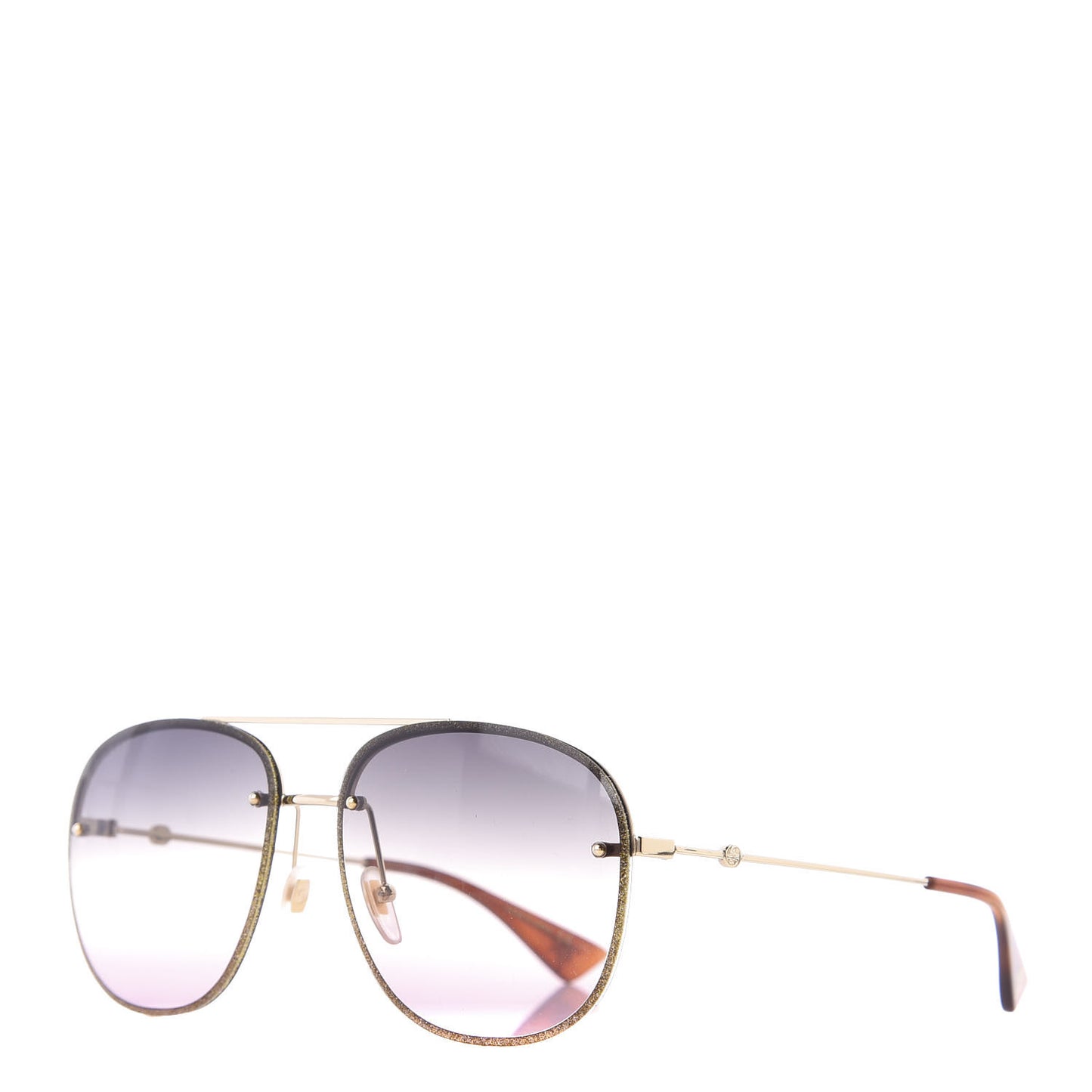 Metal Glitter Aviator Sunglasses G0227S Gold