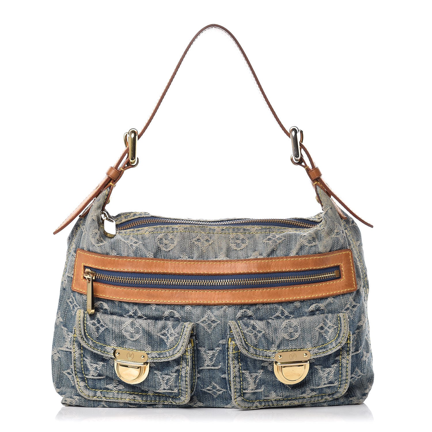 Louis Vuitton Monogram Denim Baggy PM Blue 1 of 15
