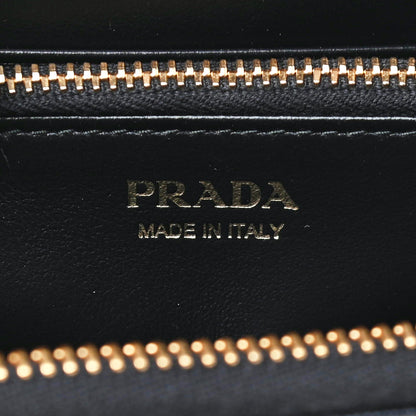 Prada Vitello Move Triangle Compact Zip Wallet Black 6 of 8
