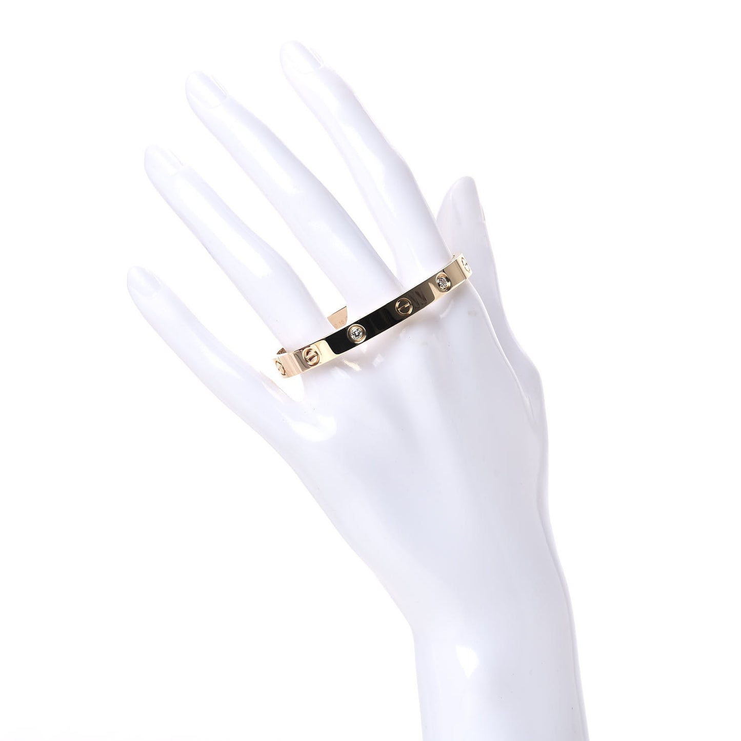 18K Yellow Gold 4 Diamond LOVE Bracelet 16