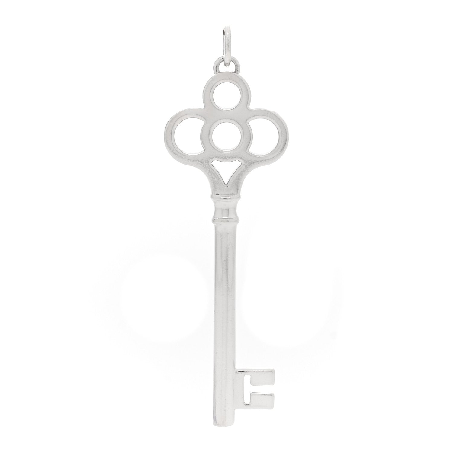 Tiffany Sterling Silver Large Crown Key Pendant 1 of 3