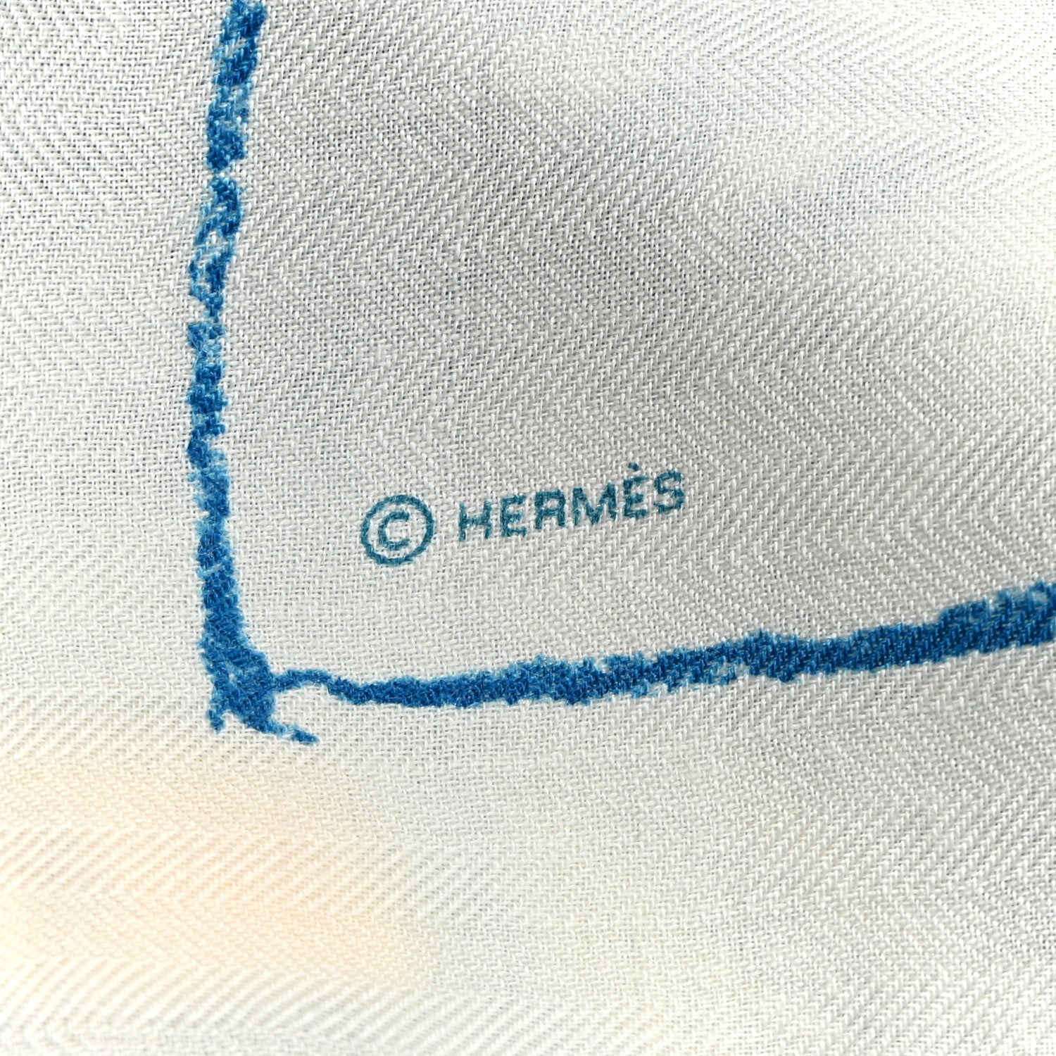 Hermes Cashmere Silk Pirouette au Galop Shawl 140 Blac Bleu Vert 3 of 3