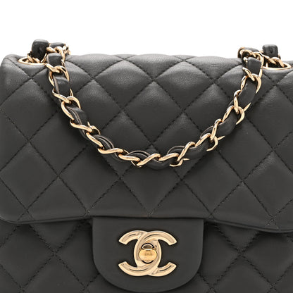 Chanel Lambskin Quilted Mini Square Flap Dark Grey 8 of 10