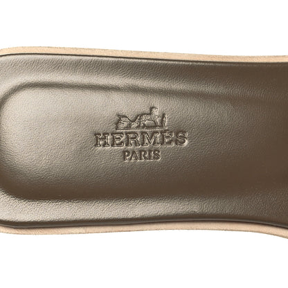 Hermes Epsom Oran Sandals 38.5 Etoupe 8 of 9