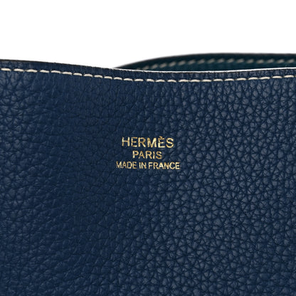 Hermes Taurillon Clemence Double Sens 36 Reversible Tote Bleu Sapphire Izmir 9 of 18