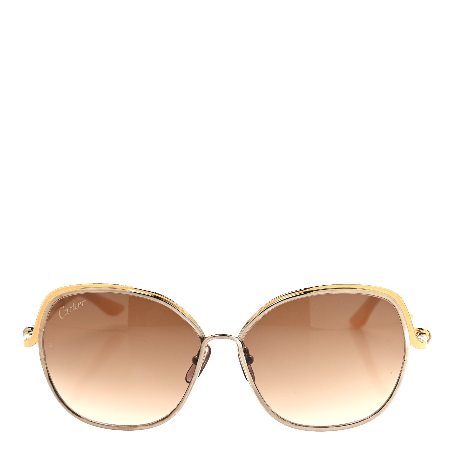 Cartier Metal Trinity Sunglasses 140 Gold Silver 2 of 6