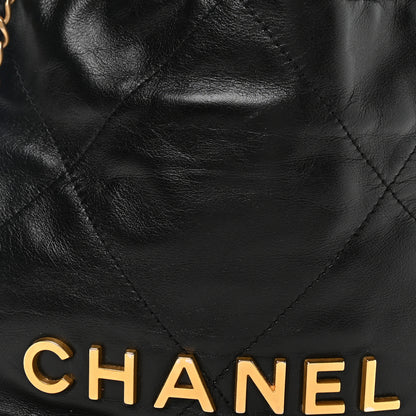 Chanel Shiny Calfskin Quilted Mini Chanel 22 Black 8 of 11