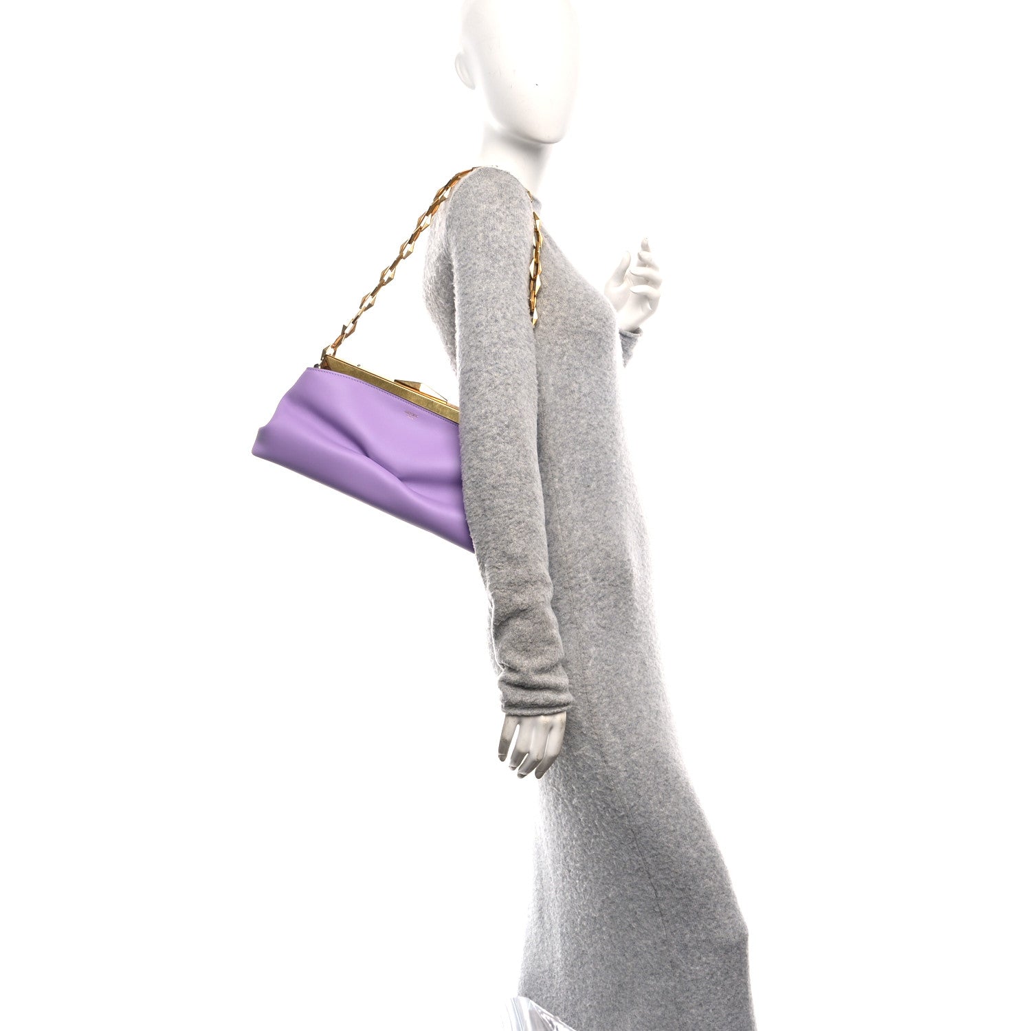 Jimmy Choo Box Calfskin Diamond Frame Clutch Wisteria 1854344