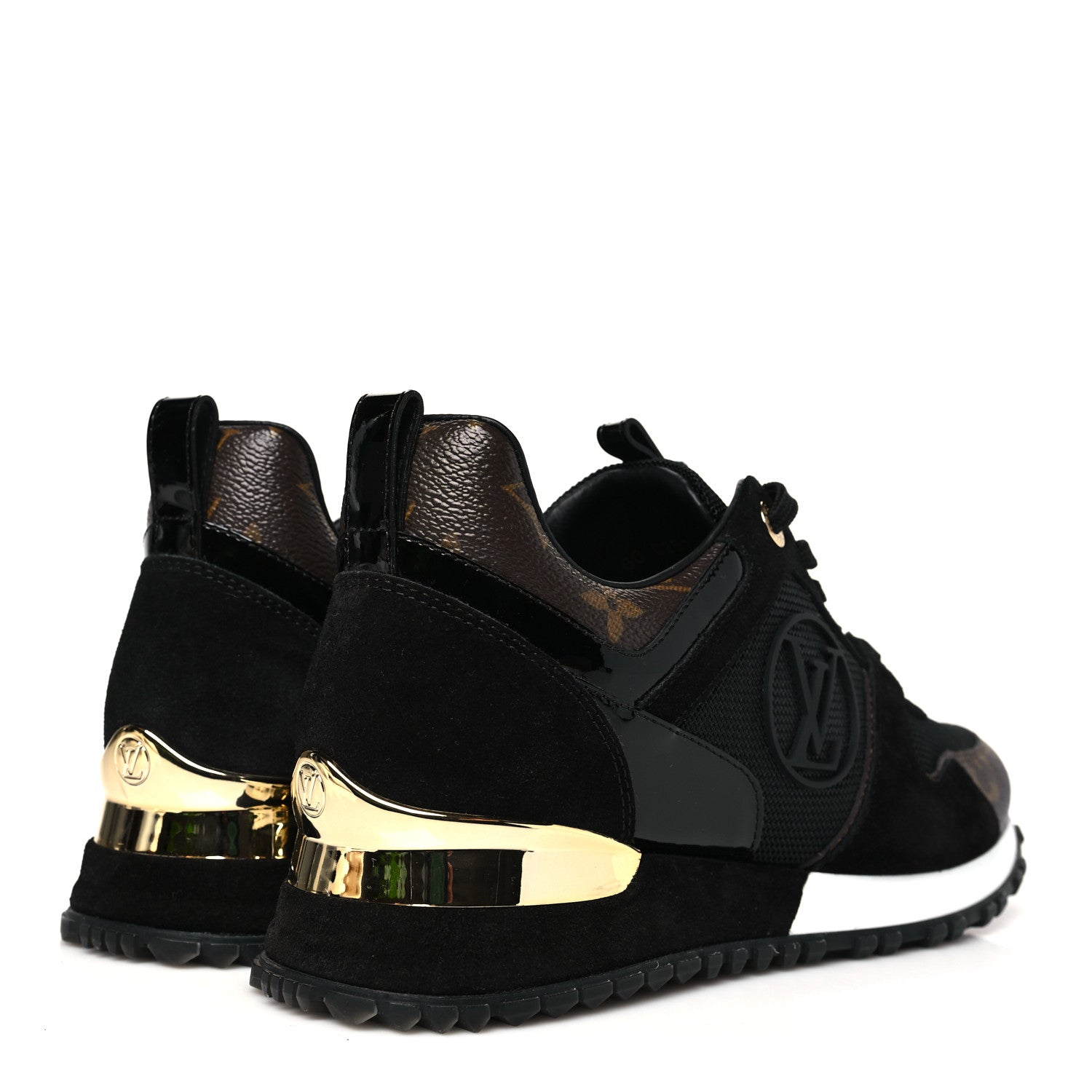Louis Vuitton Suede Monogram Run Away Sneakers 36 Black 5 of 10