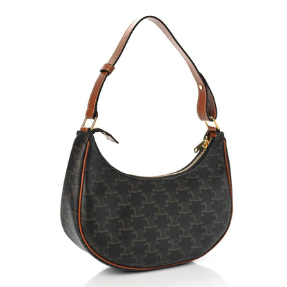 Celine Triomphe Canvas Calfskin Ava Shoulder Bag Tan 3 of 9