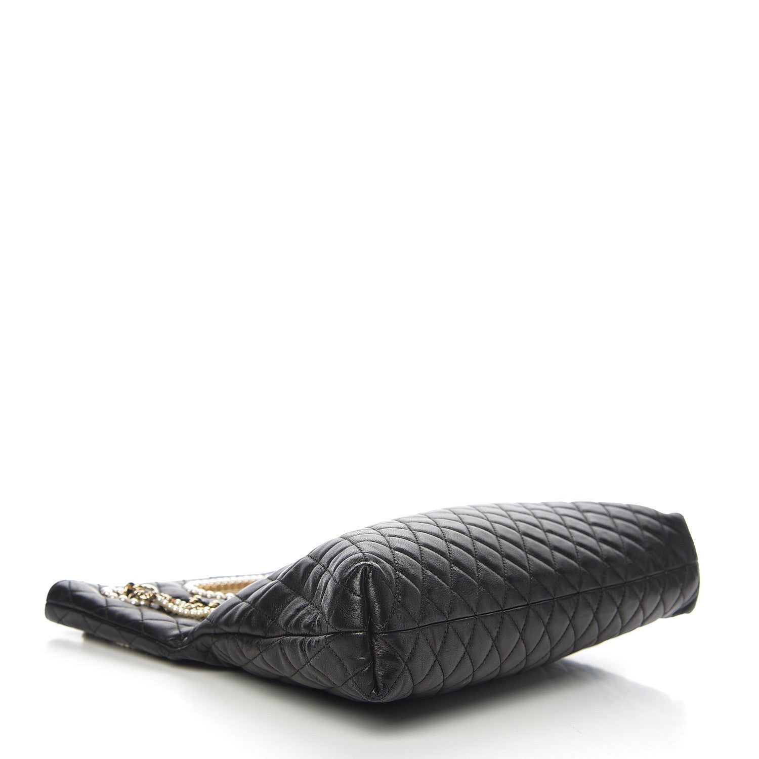 Chanel Lambskin Quilted Westminster Pearls Convertible Tote Black 3 of 10